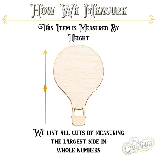 Air Balloon Blank Wood Cutout - Laser Cut Unfinished Craft Shape - Multiple Sizes