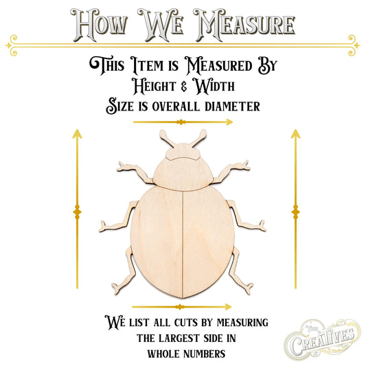 Ladybug Wood Cutout - Laser Cut Unfinished Craft Shape - Multiple Sizes