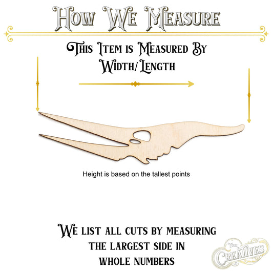 Pterodactyl Skull Blank Wood Cutout - Laser Cut Unfinished Craft Shape - Multiple Sizes