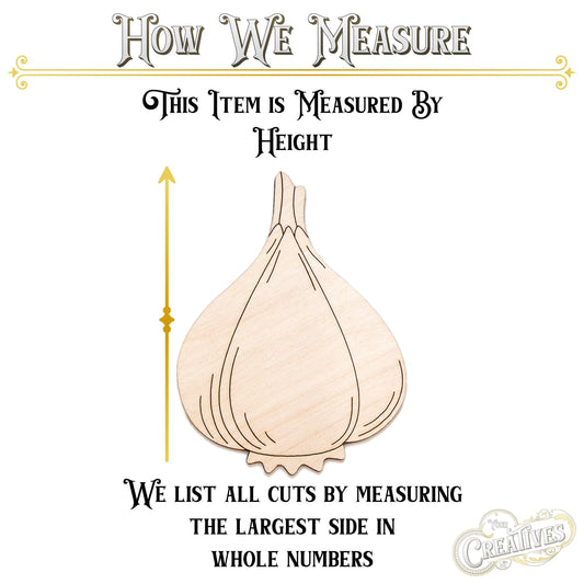 Garlic Bulb Detailed Wood Cutout - Laser Cut Unfinished Craft Shape - Multiple Sizes