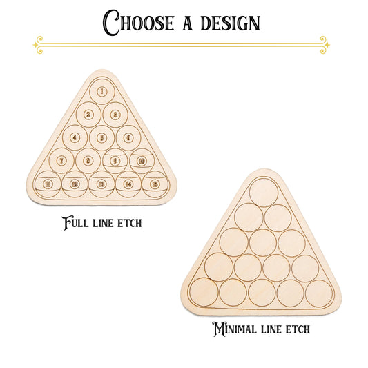 Pool Balls In Triangle Wood Cutout - Laser Cut Unfinished Craft Shape - Multiple Sizes