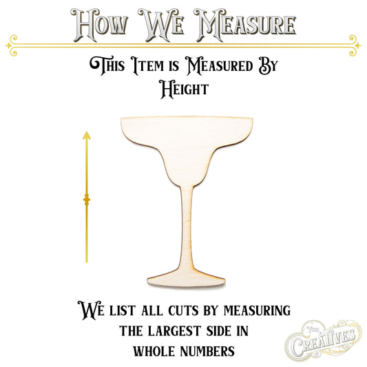 Margarita Glass Blank Wood Cutout - Laser Cut Unfinished Craft Shape - Multiple Sizes