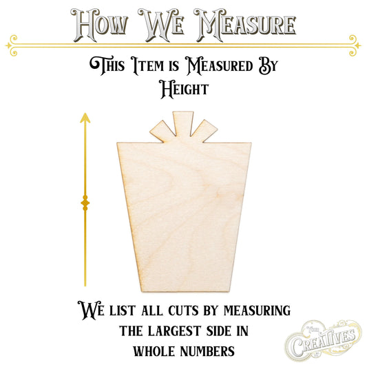 Gift Box Blank Wood Cutout - Laser Cut Unfinished Craft Shape - Multiple Sizes