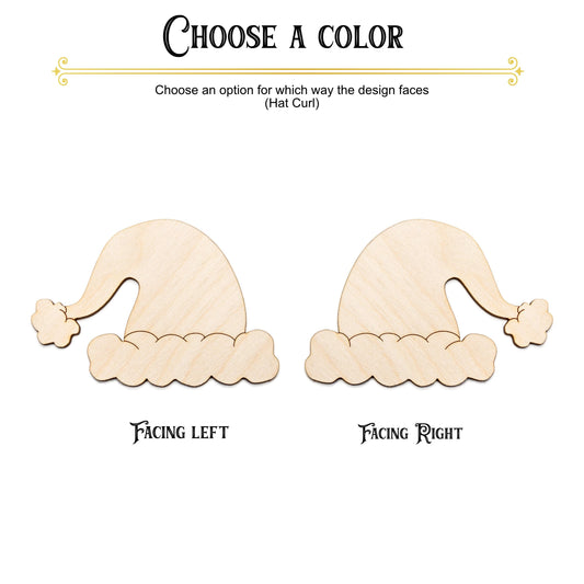 Santa Hat Wood Cutout - Laser Cut Unfinished Craft Shape - Multiple Sizes