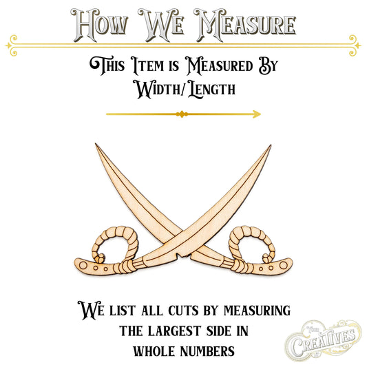 Cross Swords Wood Cutout - Laser Cut Unfinished Craft Shape - Multiple Sizes