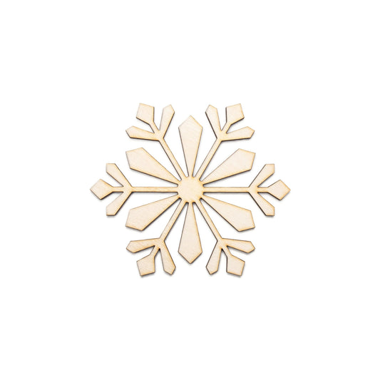 Crystal Snowflake Wood Cutout - Laser Cut Unfinished Craft Shape - Multiple Sizes