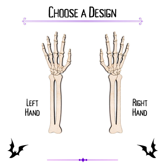Skeletal Arm Wood Cutout - Laser Cut Unfinished Craft Shape - Multiple Sizes
