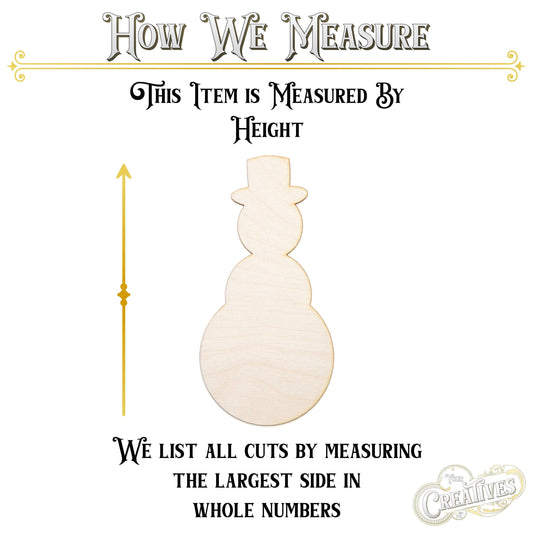 Snowman Blank Wood Cutout - Laser Cut Unfinished Craft Shape - Multiple Sizes