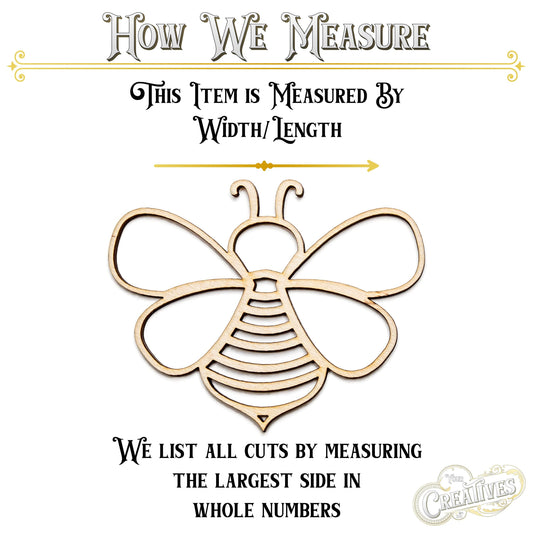 Cute Bee Intricate Wood Cutout - Laser Cut Unfinished Craft Shape - Multiple Sizes