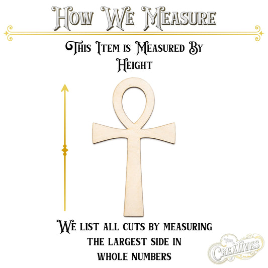 Ankh Wood Cutout - Laser Cut Unfinished Craft Shape - Multiple Sizes