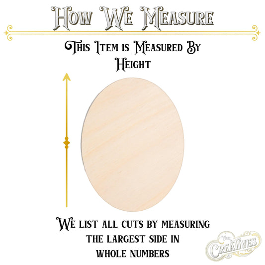 Oval Blank Wood Cutout - Laser Cut Unfinished Craft Shape - Multiple Sizes