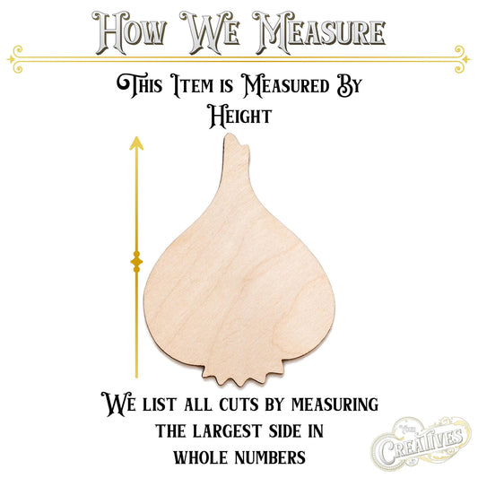 Garlic Bulb Blank Wood Cutout - Laser Cut Unfinished Craft Shape - Multiple Sizes