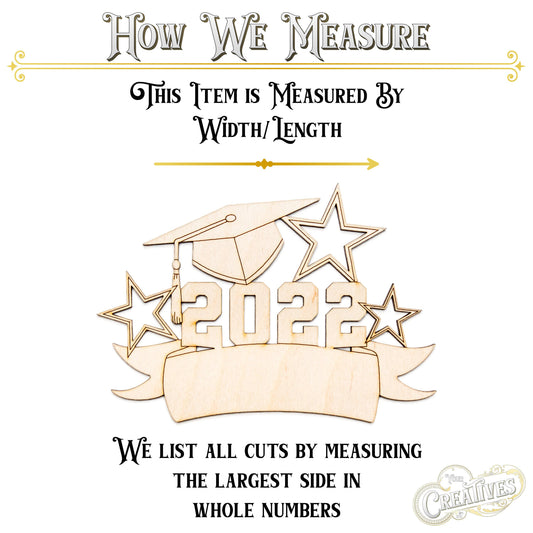 Custom Graduation Banner With Stars Wood Cutout - Laser Cut Unfinished Craft Shape - Multiple Sizes