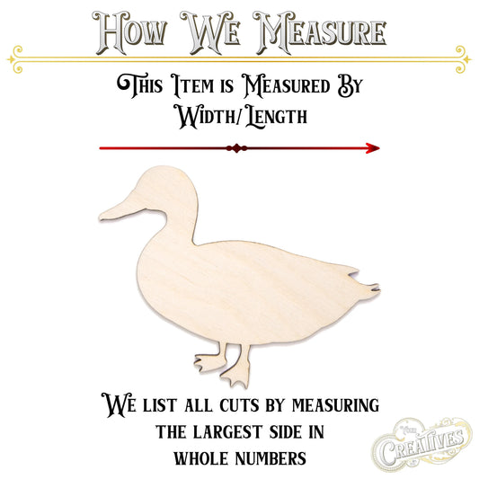 Duck With Feet Blank Cutout - Laser Cut Unfinished Craft Shape - Multiple Sizes