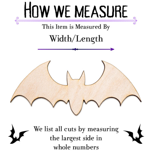 Bat Wicked Blank Wood Cutout - Laser Cut Unfinished Craft Shape - Multiple Sizes