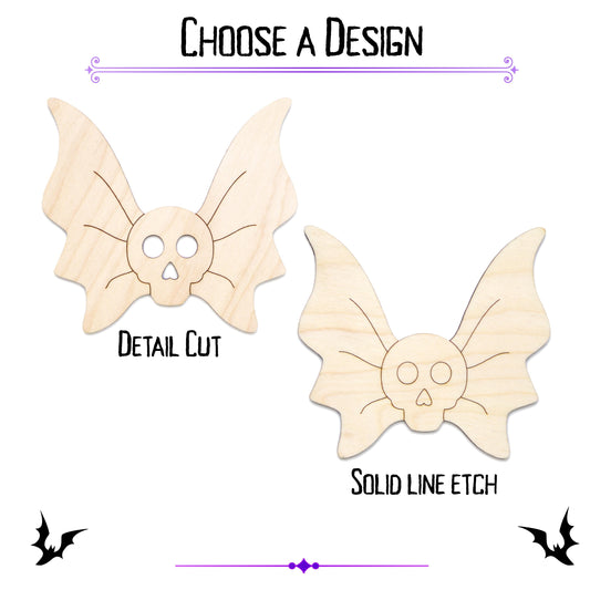 Skull Bow Wood Cutout - Laser Cut Unfinished Craft Shape - Multiple Sizes
