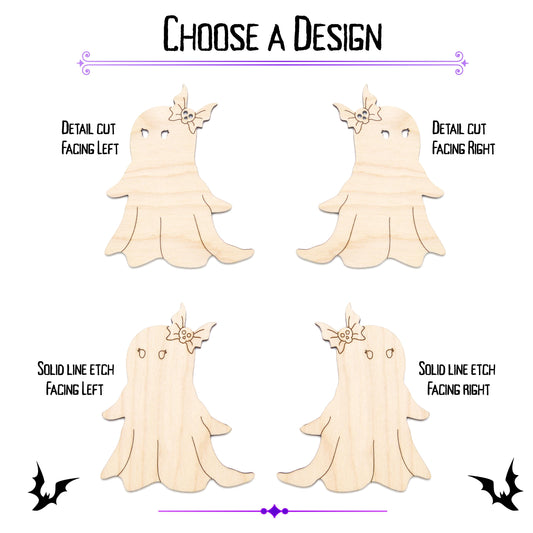 Ghost Girl Wood Cutout - Laser Cut Unfinished Craft Shape - Multiple Sizes