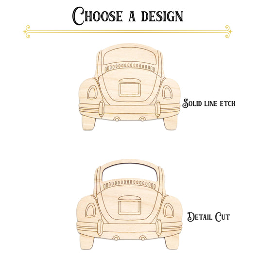 Buggy Vintage Car Detailed Wood Cutout - Laser Cut Unfinished Craft Shape - Multiple Sizes