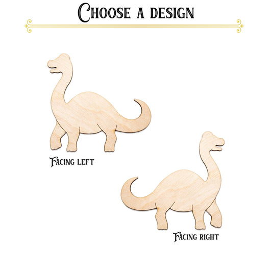 Cute Brachiosaurus Wood Cutout - Laser Cut Unfinished Craft Shape - Multiple Sizes