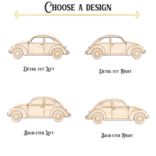 Buggy Vintage Car Side View Wood Cutout - Laser Cut Unfinished Craft Shape - Multiple Sizes