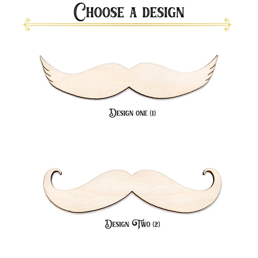 Western Mustache Blank Wood Cutout - Laser Cut Unfinished Craft Shape - Multiple Sizes