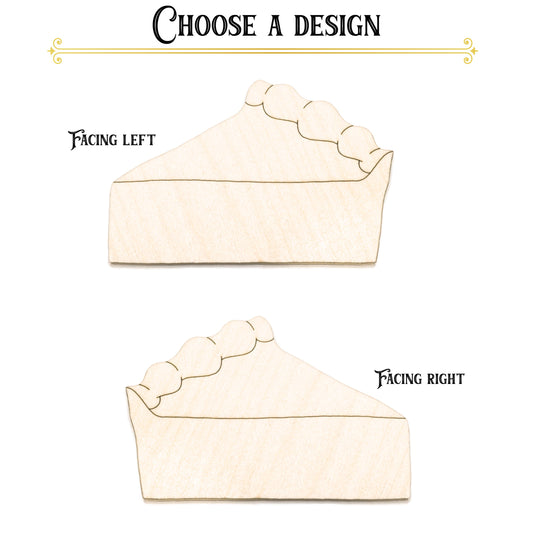 Pie Slice Wood Cutout - Laser Cut Unfinished Craft Shape - Multiple Sizes