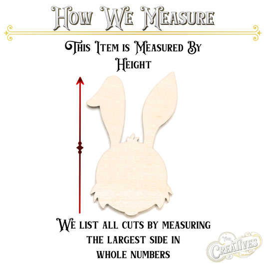 Bunny Head Blank Wood Cutout - Laser Cut Unfinished Craft Shape - Multiple Sizes