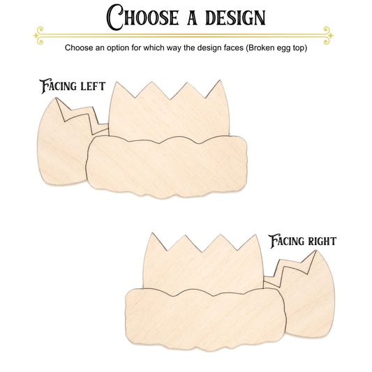 Broken Egg In Nest Wood Cutout - Laser Cut Unfinished Craft Shape - Multiple Sizes