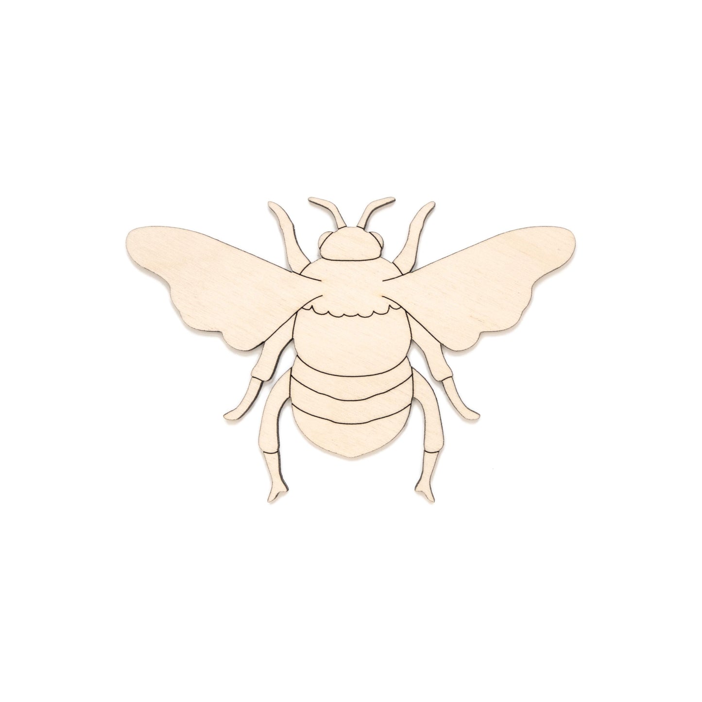 Bumble Bee Wood Cutout - Laser Cut Unfinished Craft Shape - Multiple Sizes