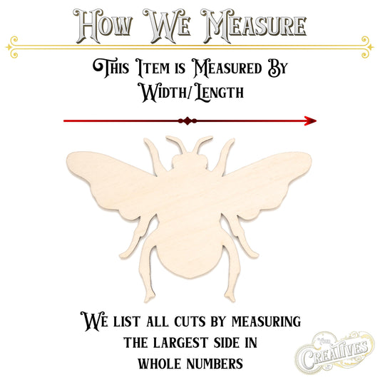 Bumble Bee Blank Wood Cutout - Laser Cut Unfinished Craft Shape - Multiple Sizes
