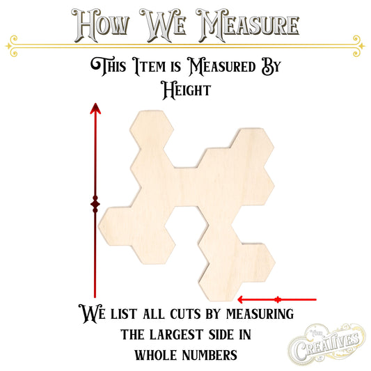 Honeycomb Staggered Blank Wood Cutout - Laser Cut Unfinished Craft Shape - Multiple Sizes