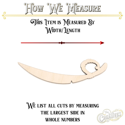 Sword Blank Wood Cutout - Pirate Sword - Laser Cut Unfinished Wood Shape - Multiple Sizes