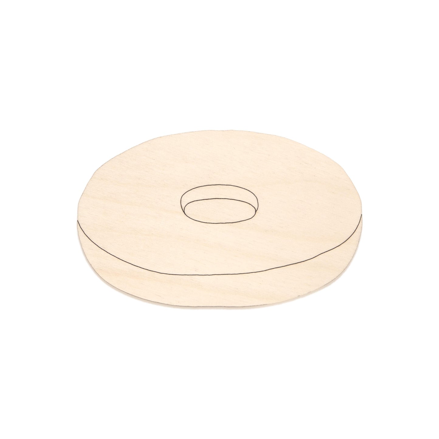 Bagel Half Wood Cutout - Laser Cut Unfinished Craft Shape - Multiple Sizes