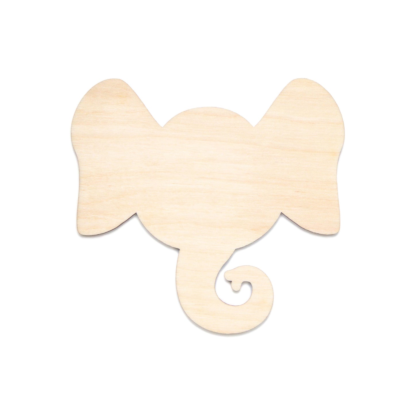Elephant Head Blank Wood Cutout- Laser Cut Unfinished Craft Shape - Multiple Sizes
