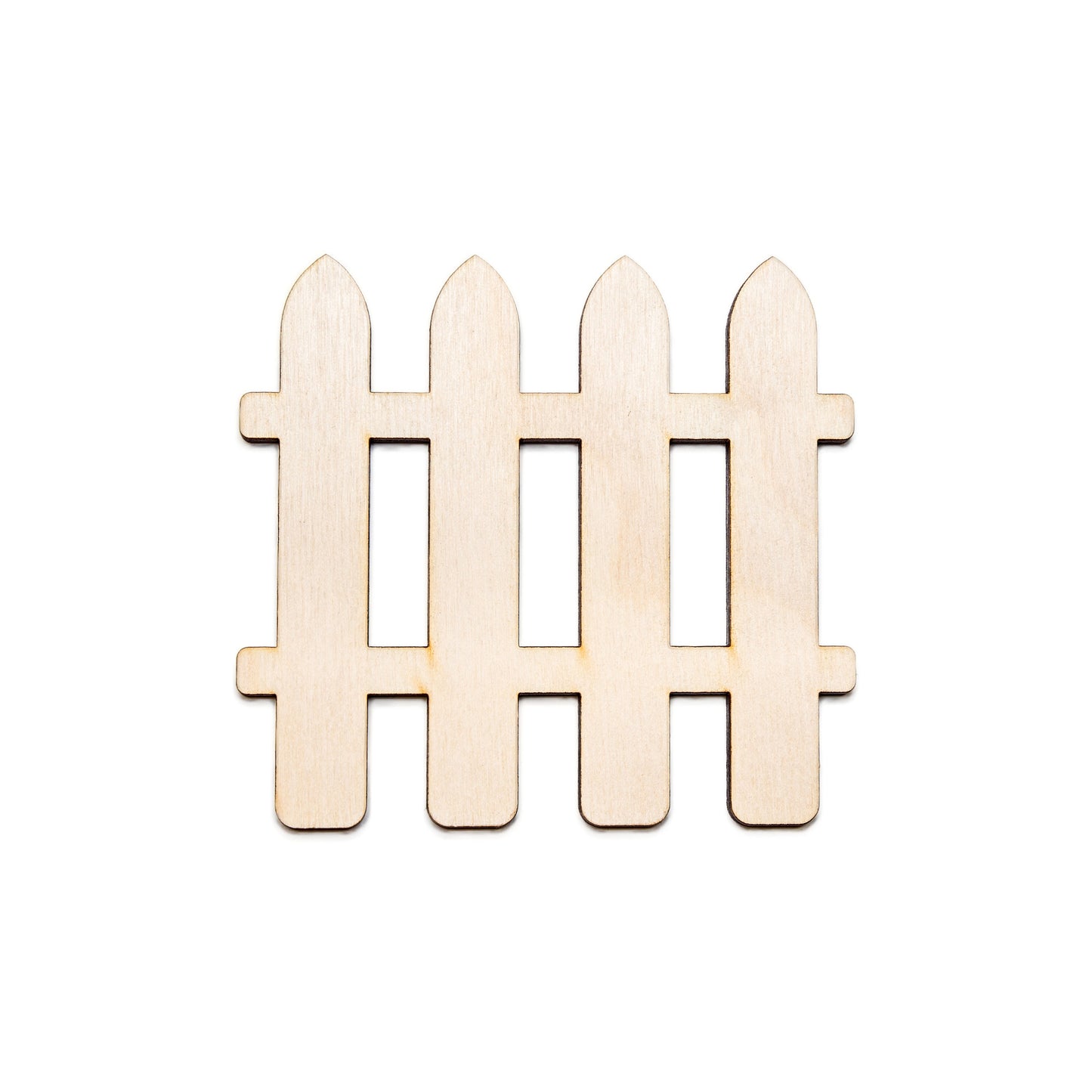 Picket Fence-Four Posts-Wood Cutout-Wood Fence Decor-Mini Home Accessories-Various Sizes-DIY Crafts-Cute Fence-Classic Spike Fence-Props