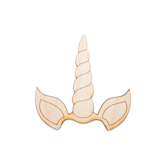 Unicorn Horn And Ears-Wood Cutout-Mythical Creature Decor-Various Sizes-Detail Line Etch Design-Fantasy Theme Wood Cutouts-Unicorn Party