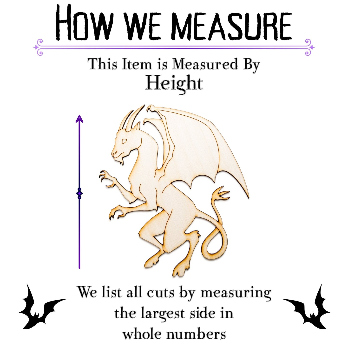 Jersey Devil-Detail Wood Cutout-Leeds Devil Wood Shape-Various Sizes-Folklore Theme Decor-Monsters And Creatures-Bogeyman Decor-Legendary