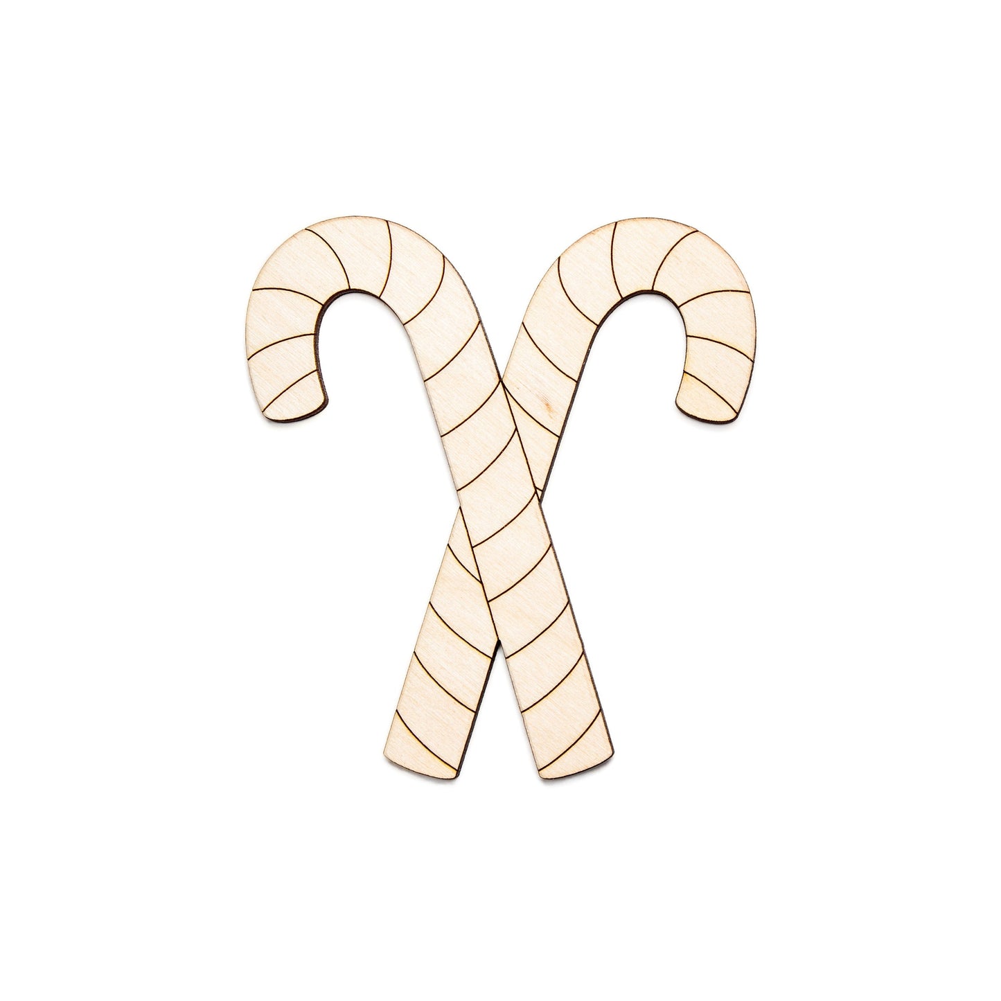Candy Canes Crossed-Detail Wood Cutout-Holiday Candy Wood Decor-Various Sizes-DIY Holiday Crafts-Gift Accents-Candy Theme Decor-Christmas