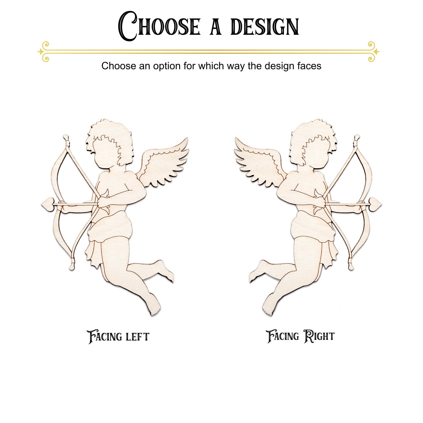 Cupid-Detail Wood Cutout-Valentine Decor-Love And Desire-Two Design Options-Various Sizes-DIY Crafts-Unfinished Wood-Love Theme Decor-Hearts