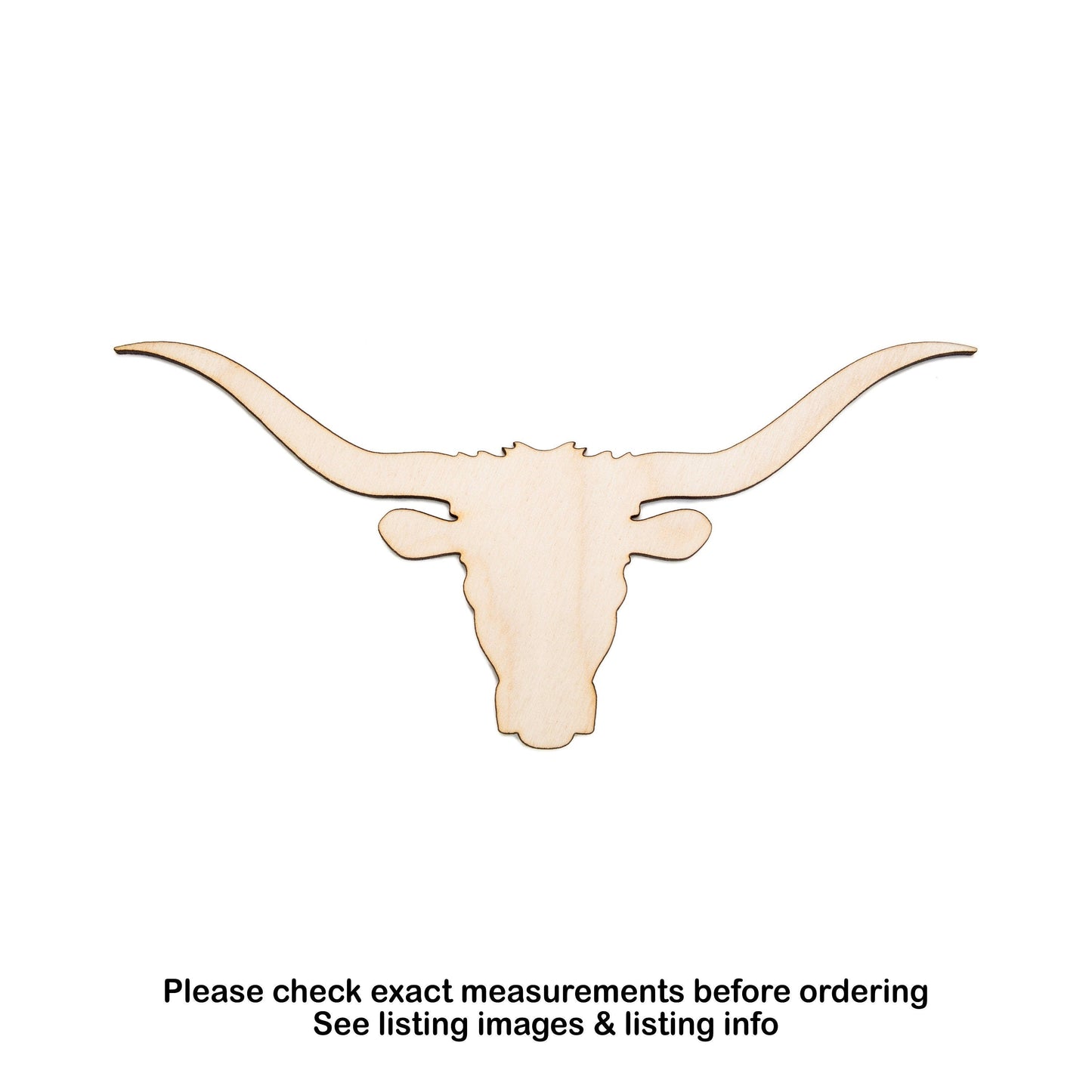 Longhorn Bull-Blank Wood Cutout-Texas Longhorn-Cattle Decor-Various Sizes-DIY Crafts-Unfinished Wood-Farm Animals-Bull Head Cutout-Cowboy
