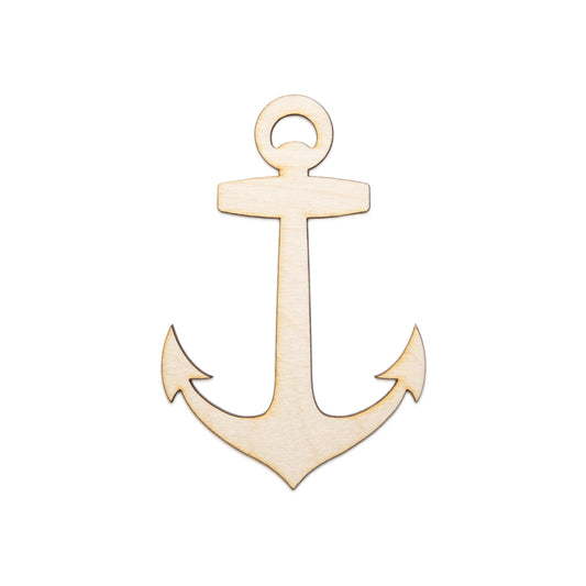 Anchor Blank Wood Cutout - Laser Cut Unfinished Craft Shape - Multiple Sizes
