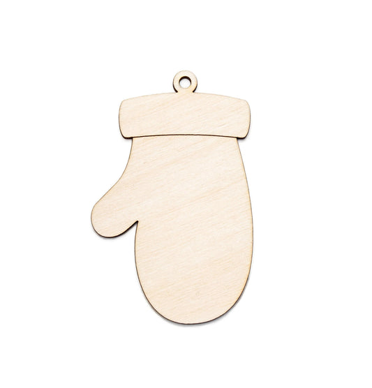 Mitten Wood Ornament - Laser Cut Unfinished Christmas Ornament - Multiple Sizes