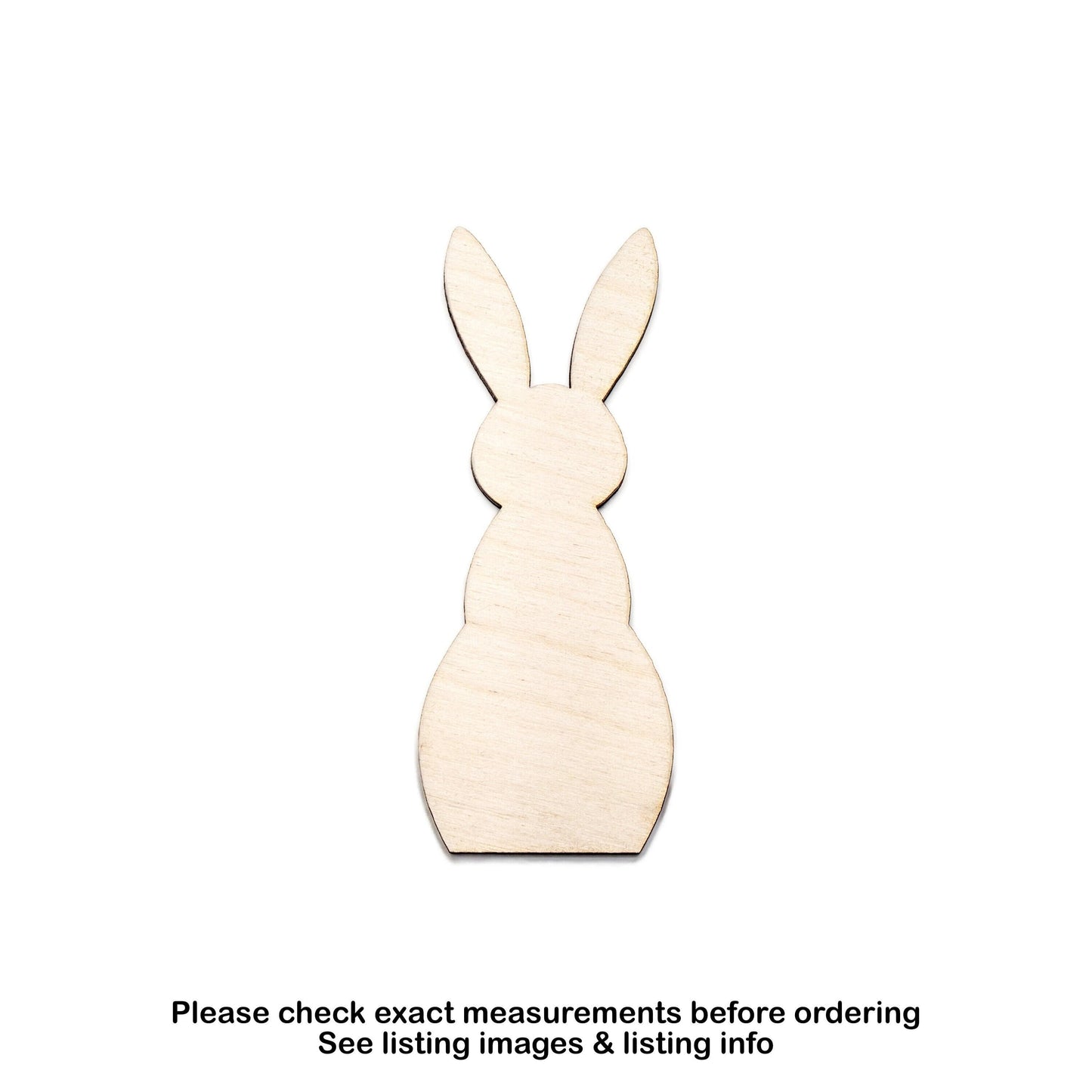 Bunny Silhouette Blank Wood Cutout - Laser Cut Unfinished Craft Shape - Multiple Sizes