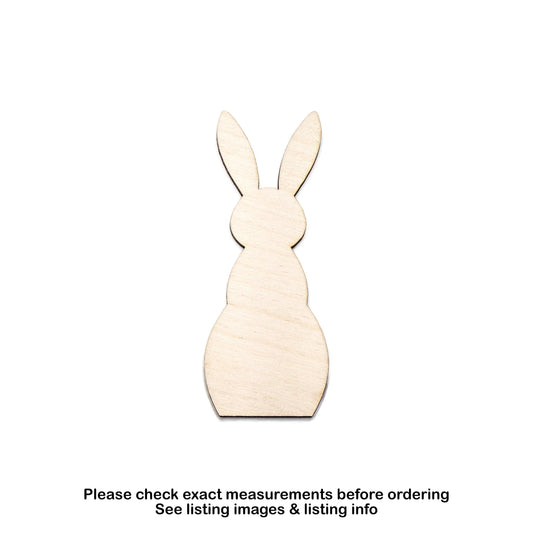 Bunny Silhouette Blank Wood Cutout - Laser Cut Unfinished Craft Shape - Multiple Sizes