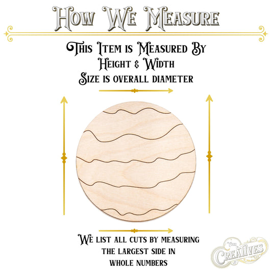 Neptune Planet Detailed Wood Cutout - Laser Cut Unfinished Craft Shape - Multiple Sizes