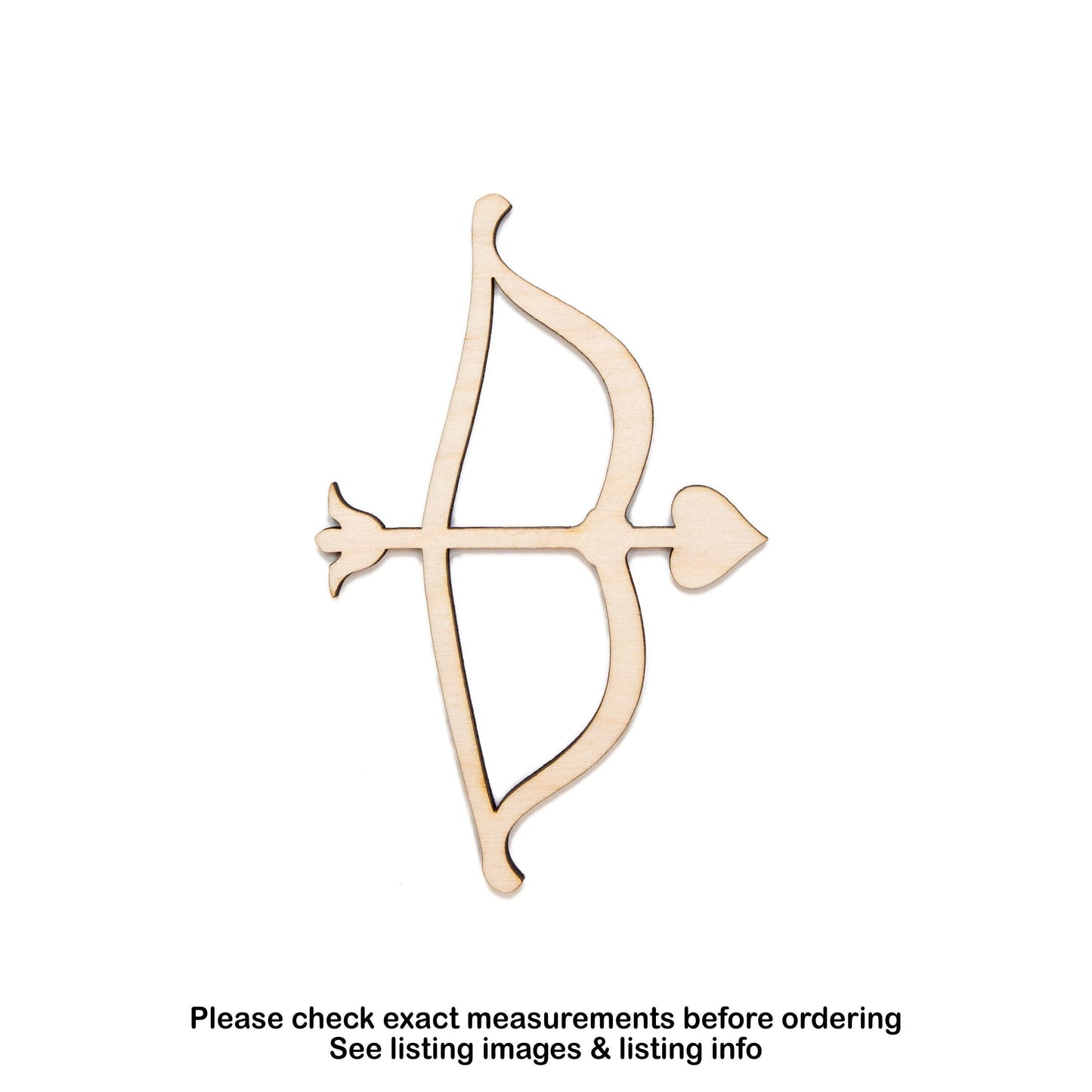 Bow And Arrow Blank Wood Cutout - Laser Cut Unfinished Craft Shape - Multiple Sizes