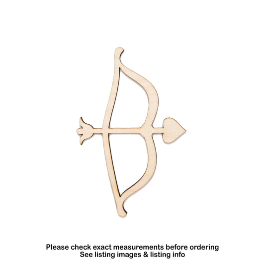 Bow And Arrow Blank Wood Cutout - Laser Cut Unfinished Craft Shape - Multiple Sizes