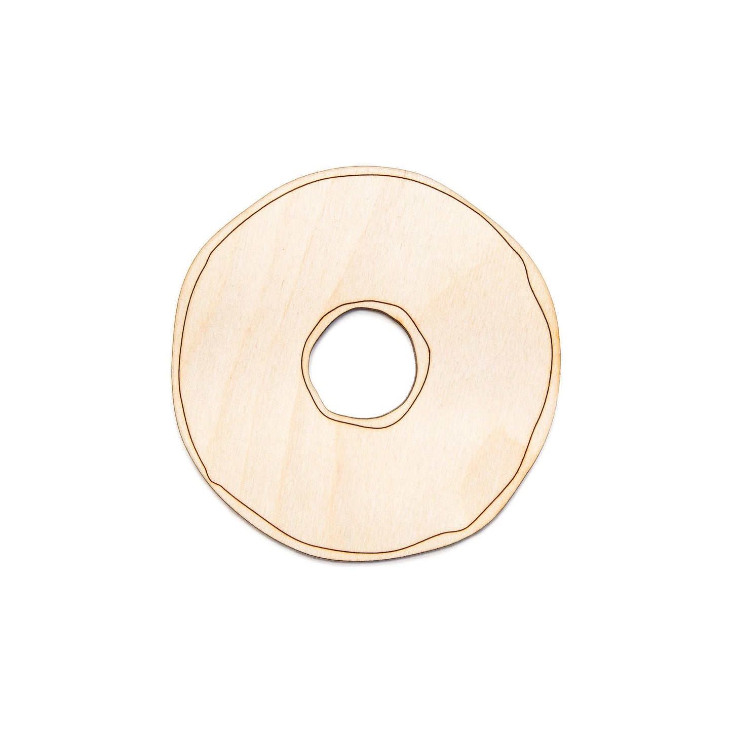 Donut Plain Blank Wood Cutout - Laser Cut Unfinished Craft Shape - Multiple Sizes
