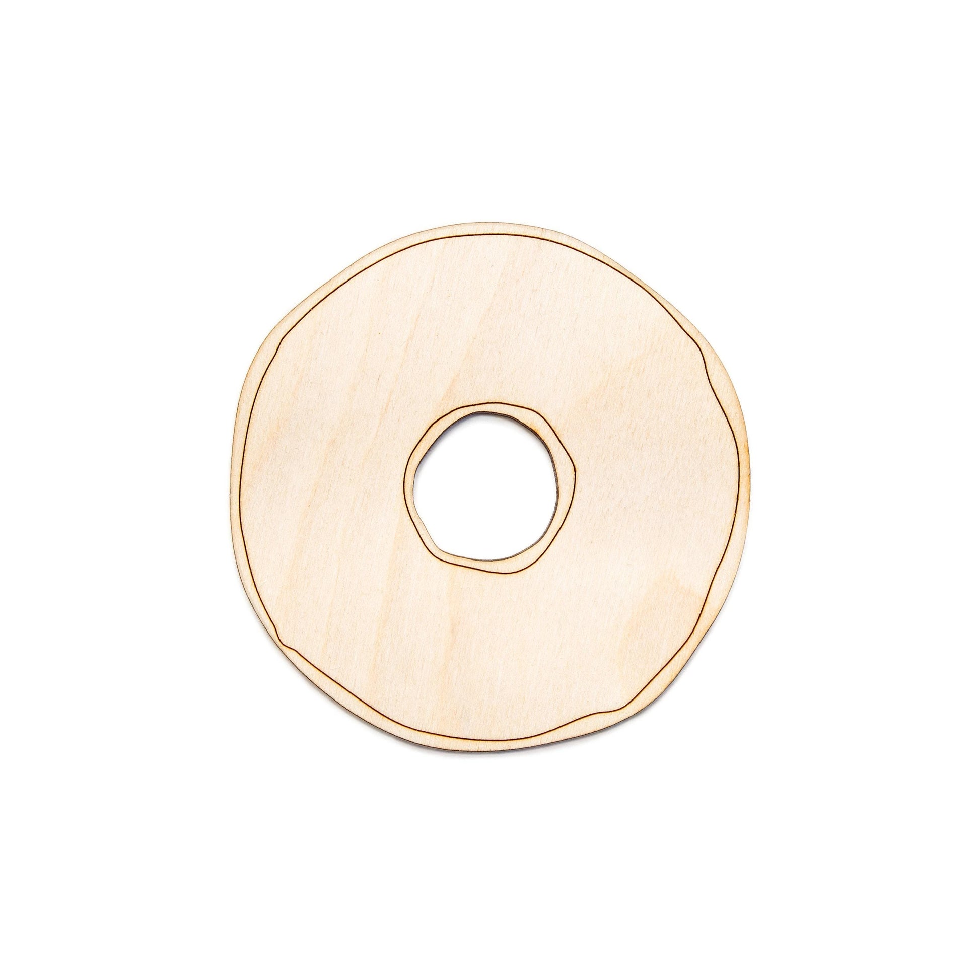 Donut Plain Blank Wood Cutout - Laser Cut Unfinished Craft Shape - Multiple Sizes