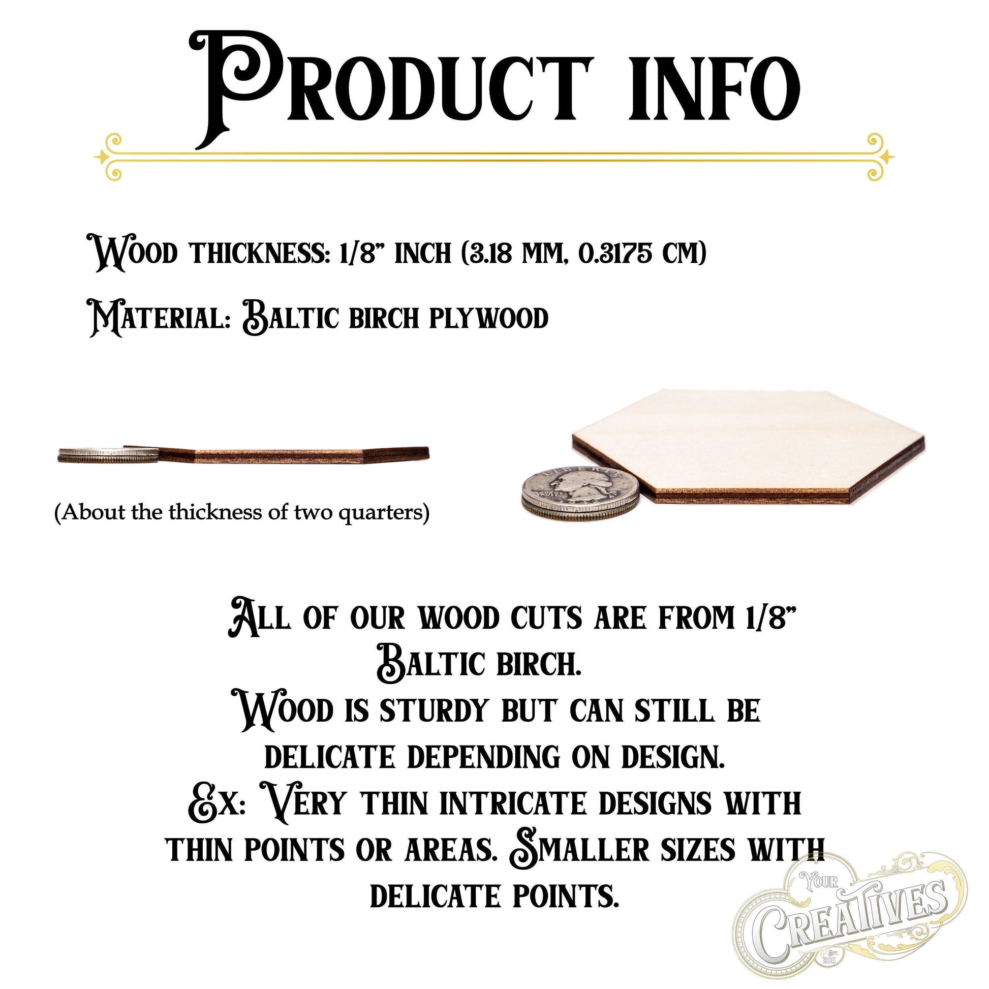 Music Notes Quarter and Half Notes Wood Cutout - Laser Cut Unfinished Craft Shape - Multiple Sizes